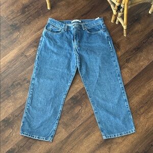 Vintage 2002 Tommy Hilfiger Cropped Boyfriend Blue Jeans